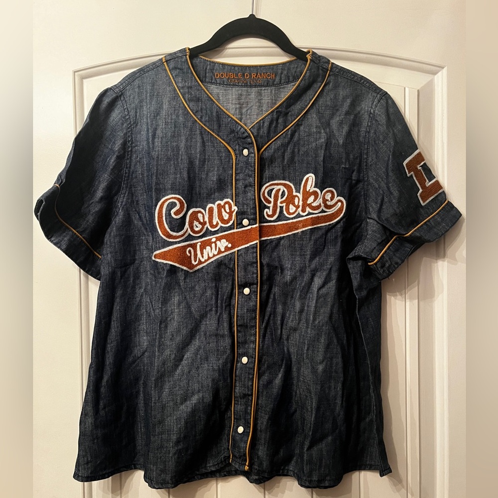 Double D Ranch, baseball denim pearl snap, COW POKE, COWPOKE